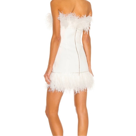 Bronx and Banco - Lola blanc mini feather dress - Picture 4 of 4